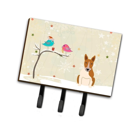 Jensendistributionservices Christmas Presents Between Friends Bull Terrier Red & White Leash or Key Holder MI1708688